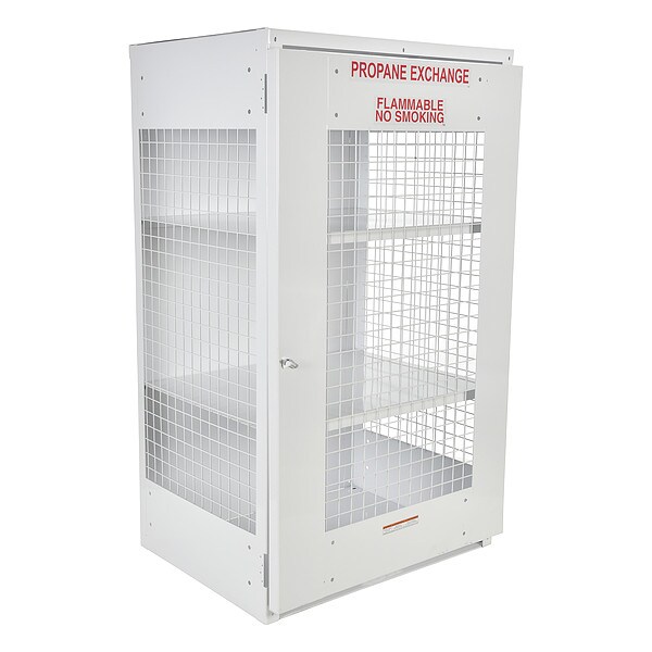 Vestil Gas Cylinder Cabinet, 40 in.W, Capacity 18 - CYL-EX-18-E