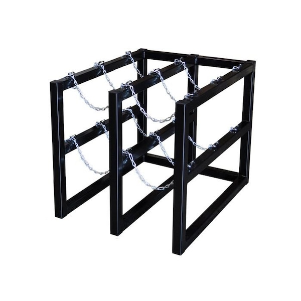 Justrite Cylinder Tube Rack, 2 Wide x 3 Deep, 30"W x 38"D x 30"H, 6 Cylinder Cap. - 35112