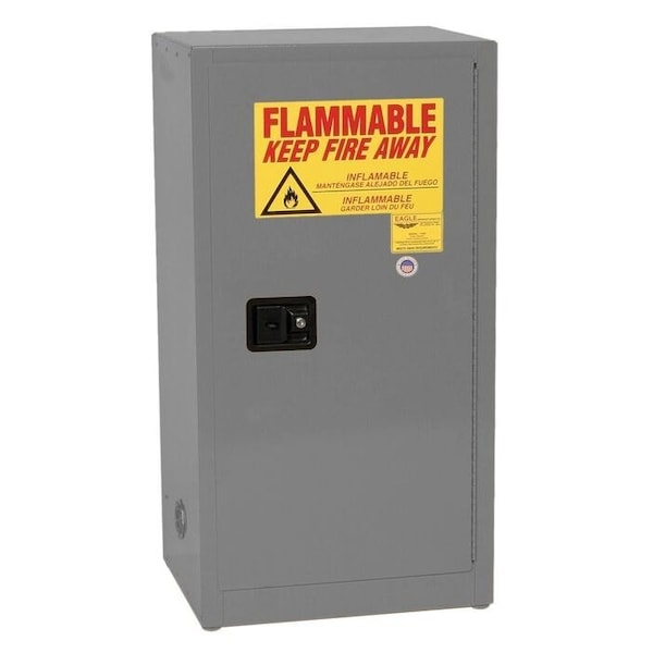 Eagle Mfg 16 gal, 1 Shelves, 18-Gauge Steel, 23.25 in W x 44 in H x Gray - 1905XGRAY