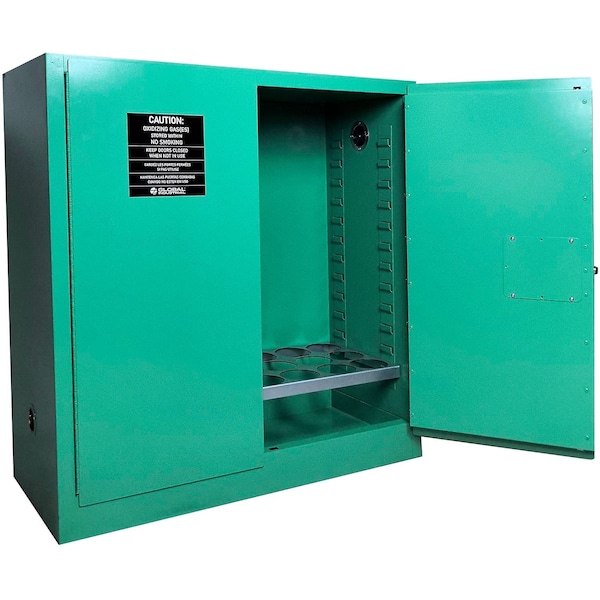 Global Industrial Vertical Medical Gas Cabinet, D & E Cylinder, 24 Cylinder, Manual Close - 288171