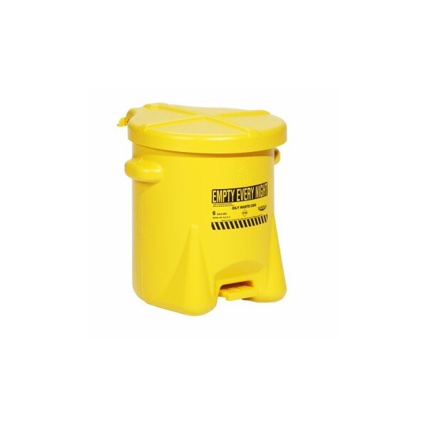 Eagle Poly Self-Closing Oily Waste Can Yellow 16.5" L x 13.5" W x 16" H - CAN525-YW