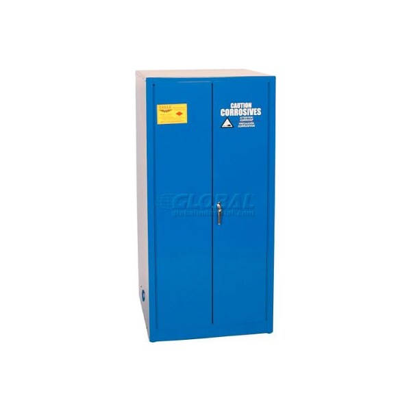 Justrite 60 gal, 2 Shelves, 18-Gauge Steel, 34 in W x 65 in H x Blue - CRA6010X