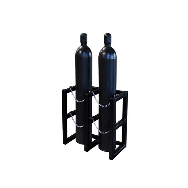 Justrite Cylinder Tube Rack, 2 Wide x 1 Deep, 30"W x 16"D x 30"H, 2 Cylinder Cap. - 35100