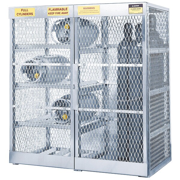 Justrite Gas Cylinder Cabinet, 60x32, Alum - 23008