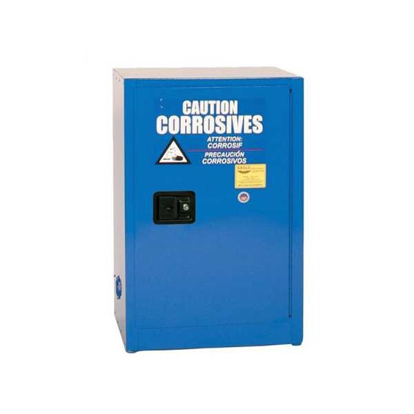 Eagle Corrosives Safety Cabinet, 12 gal, 1 Shelves, Steel, 23 1/4 in W x 35 in H x 18 in D, Blue - CRA1924X