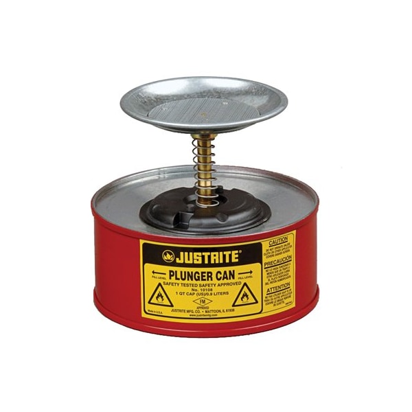 Justrite PLUNGER CAN STEEL 1 QT. RED - JT10108