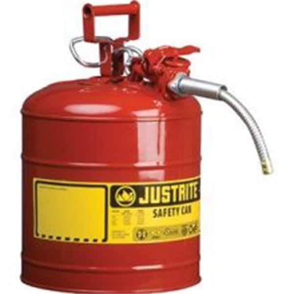 Justrite Safety Can, Steel, 5 gal, Red - 7250120