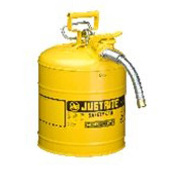 Justrite Safety Can, Steel, 5 gal, Yellow - 7250220