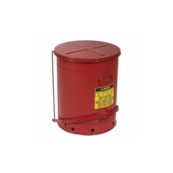 Justrite Steel Self-Closing Oily Waste Can ext. dia. 18.38" x 23.44" H - CAN141