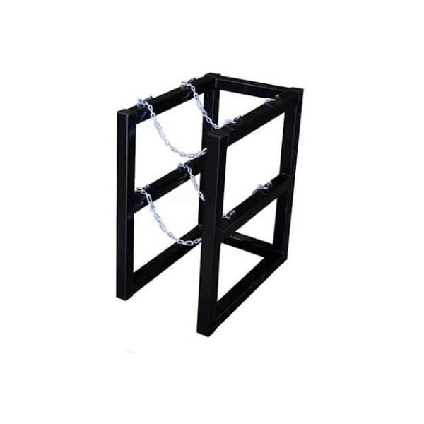 Justrite Cylinder Tube Rack, 1 Wide x 2 Deep, 16"W x 26"D x 30"H, 2 Cylinder Cap. - 35084