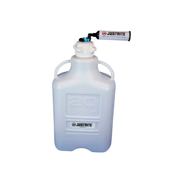 Justrite Justrite VaporTrap Carboy W/ Filter Kit, HDPE, 20-Liter, 7 Ports - 12813