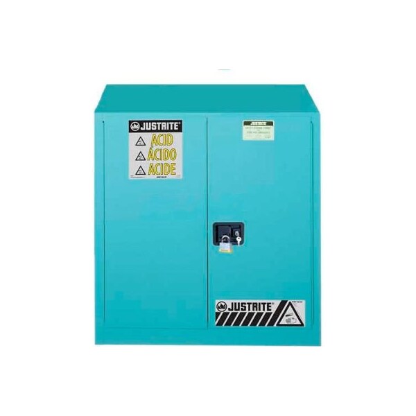 Justrite 30 gal, 1 Shelves, 18-Gauge Steel, 43 in W x 44 in H x 18 in D, Blue - 8930822