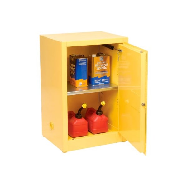 Justrite 12 gal, 1 Shelves, 18-Gauge Steel, 23.25 in W x 35 in H x Yellow - 1924X