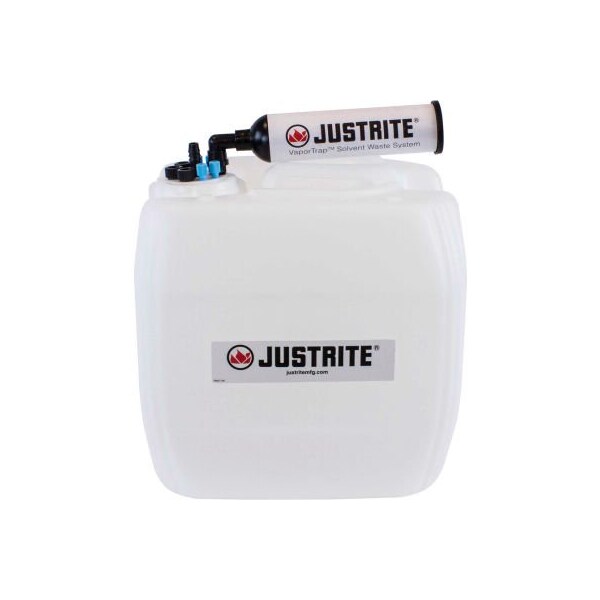 Justrite Justrite 12846 VaporTrap UN/DOT Carboy With Filter Kit, HDPE, 13.5-Liter, 8 Ports - 12846