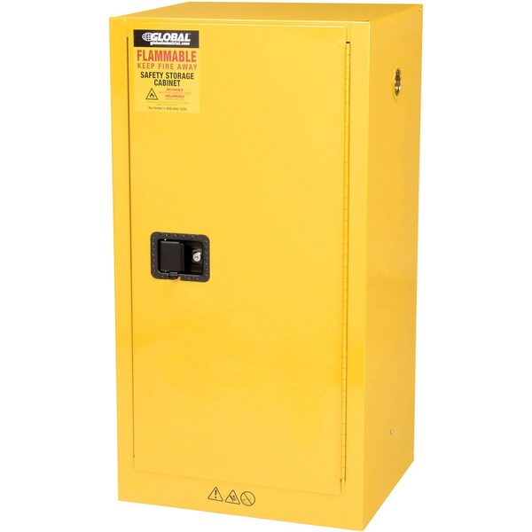 Global Industrial Steel, 23 in W x 44 in H x 18 in D, Yellow - 962356