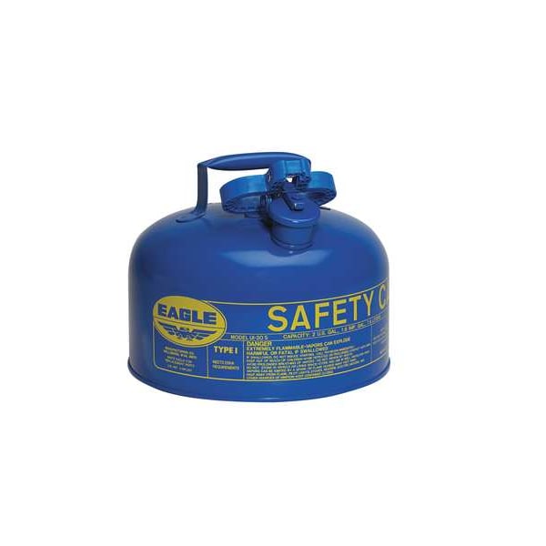 Eagle Mfg Safety Can, Galvanized steel, 2 gal, Blue, 11 1/4 in Dia., Kerosene - UI20SB