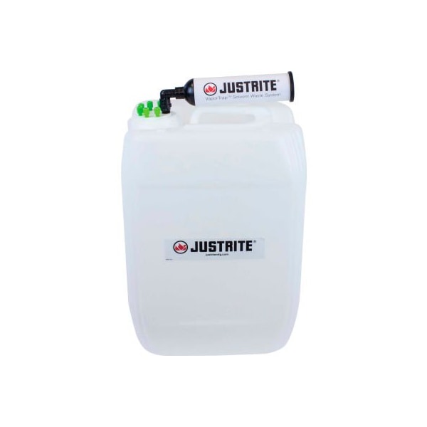 Justrite Justrite 12837 VaporTrap UN/DOT Carboy With Filter Kit, HDPE, 20-Liter, 6 Ports - 12837