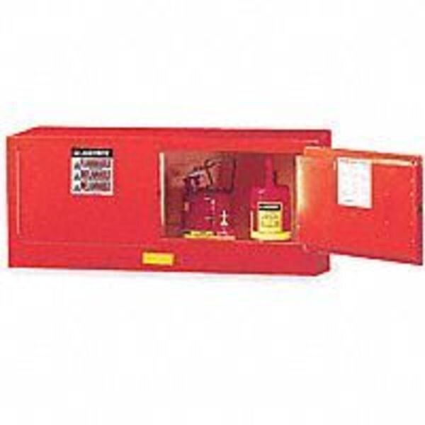 Justrite Flammables Safety Cabinet, 12 gal, 0 Shelves, Steel, 43 in W x 18 in H x 18 in D, Red - 891301
