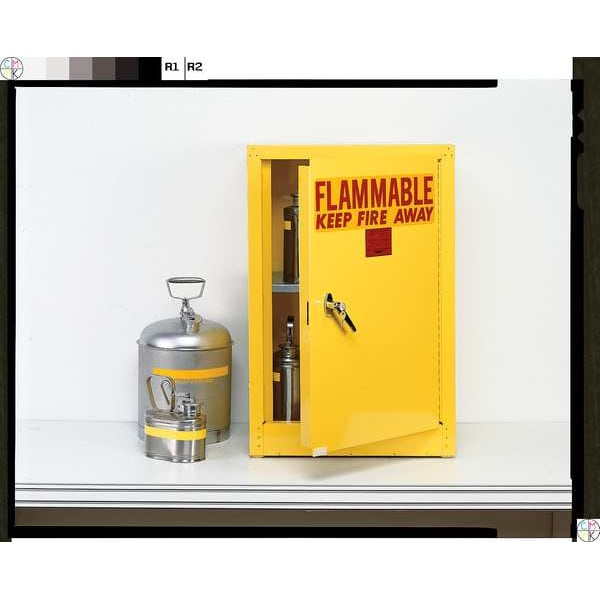Eagle Mfg Flammables Safety Cabinet, 16 gal, 1 Shelves, Steel, 23 1/4 in W x 44 in H x 18 in D, Red - 1906XRED