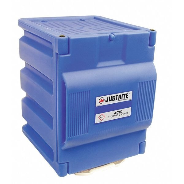 Justrite Corrosives Safety Cabinet, 2 gal, 0 Shelves, Polyethylene, 14 1/4 in W x 19 1/2 in H x 16 1/4 in D - 24080