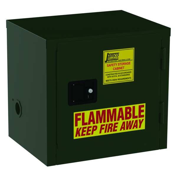 Jamco Pesticides Safety Cabinet, 6 gal, 1 Shelves, Steel, 23 in W x 22 in H x 18 in D, Green - FL06EP