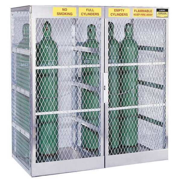 Justrite Gas Cylinder Cabinet, 60x32, Capacity 20 - 23007