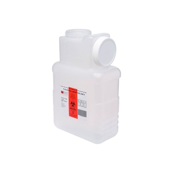 Post Medical 1.5 Gallon Leak-tight Sharps Container with Locking Screw Cap, Translucent, 22/CS - 2201-LPBW-22