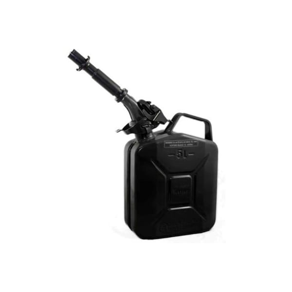 Swiss Link/Stormtec Usa Wavian Jerry Can w/Spout & Spout Adapter, Black, 5 Liter/1.32 Gallon Capacity - 3027 - 3027