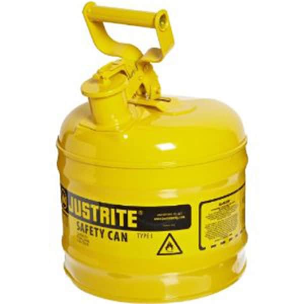 Justrite Safety Can, 2 gal, Yellow, Diesel - 7120200