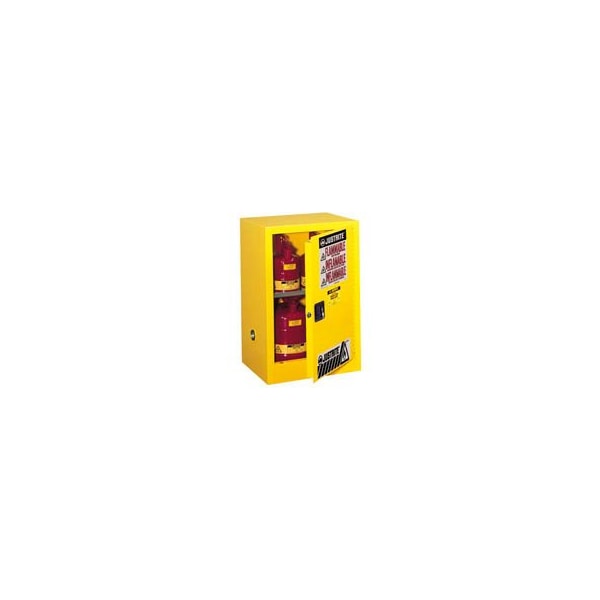 Justrite 12 gal, 1 Shelves, 18-Gauge Steel, 23.25 in W x 35 in H x 18 in D, Yellow - 891220