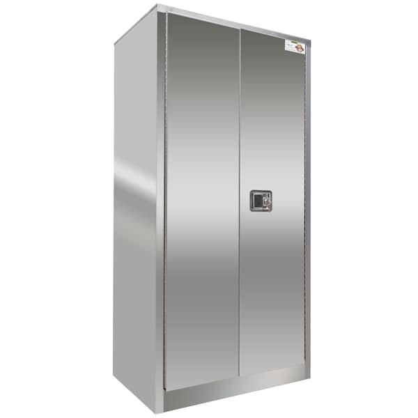 Securall Stainless Steel Single Wall Storage, 374 gal, 4 Shelves, Stainless Steel, 48 in W x 84 in H x - 103-SW-SS