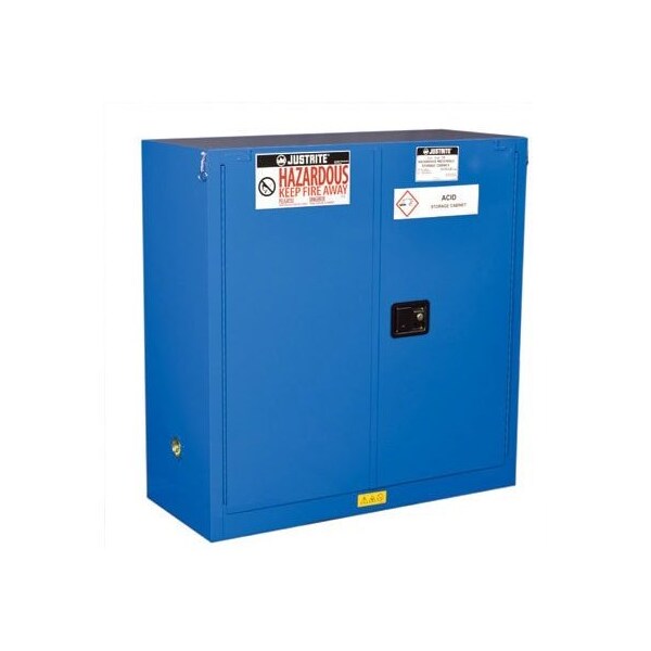 Justrite 30 gal, 1 Shelves, 18-Gauge Steel, 43 in W x 44 in H x 18 in D, Royal Blue - 8630282