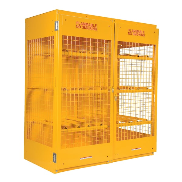 Vestil Yellow Cylinder Cabinet Horizontal 16 Cylinder Capacity - CYL-H-16