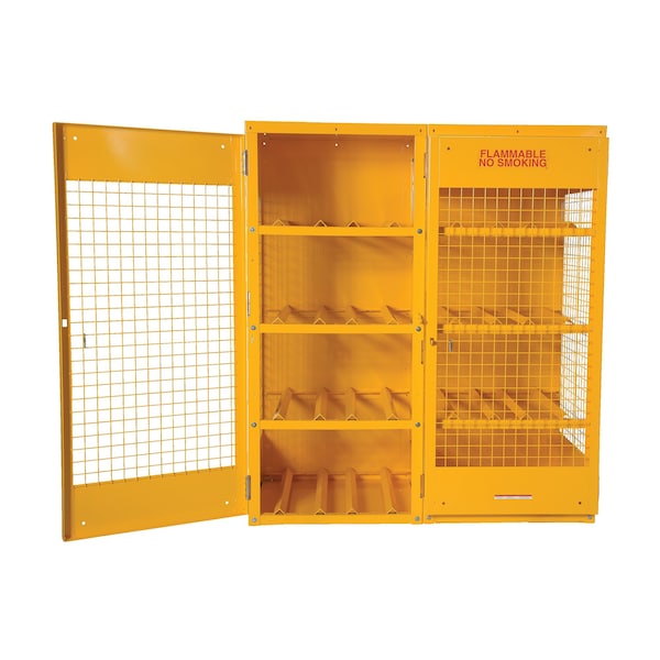 Vestil Yellow Cylinder Cabinet Horizontal 16 Cylinder Capacity - CYL-H-16