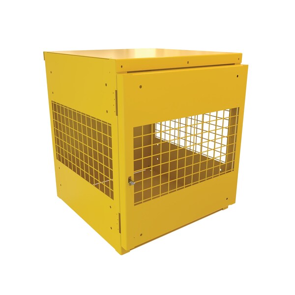 Vestil Yellow Powder Coated Cylinder Storage Vertical 4 Cylinder Capacity - CYL-V-4
