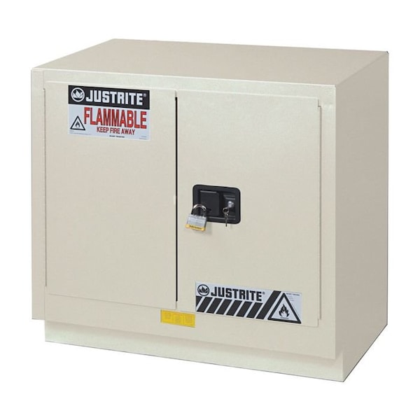 Justrite 23 gal, 1 Shelves, 18-Gauge Steel, 36 in W x 35.75 in H x 21.625 in D, Light Neutral - 8837072