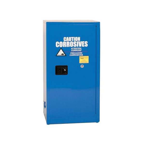 Eagle Corrosives Safety Cabinet, 16 gal, 1 Shelves, Steel, 23 1/4 in W x 44 in H x 18 in D, Blue - CRA1905X