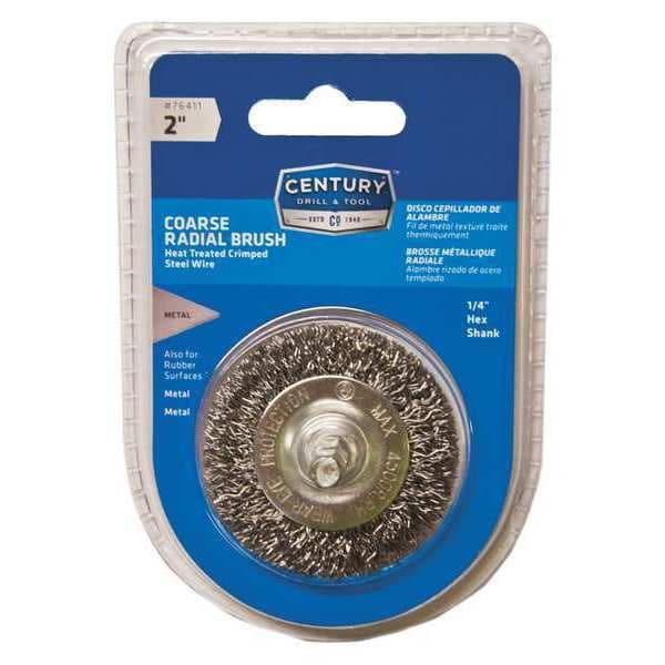 Century Drill & Tool Crimped Radial Wire Brush, 2 in., Coarse - 76411