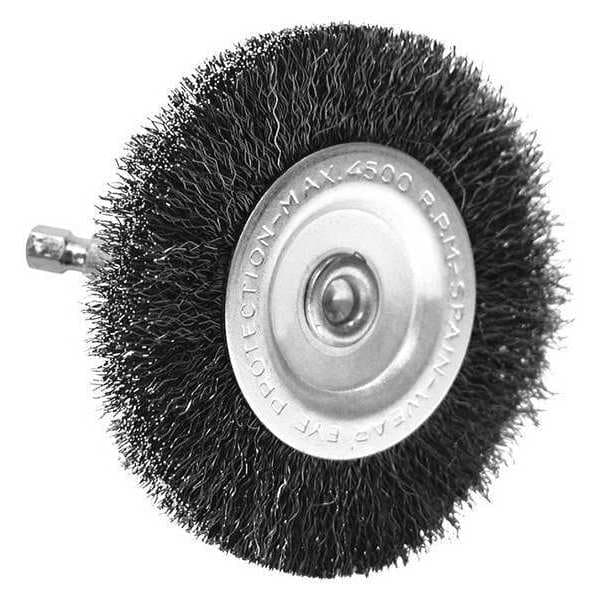 Century Drill & Tool Crimped Radial Wire Brush, 3 in., Fine - 76433