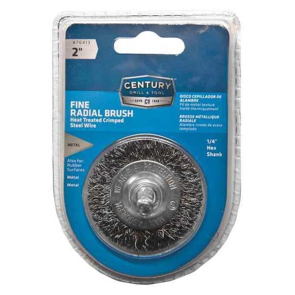 Century Drill & Tool Crimped Radial Wire Brush, 2 in., Fine - 76413