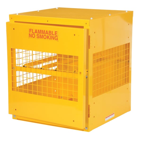 Vestil Yellow Cylinder Cabinet Horizontal 4 Cylinder Capacity Knock Down - CYL-H-4-KD