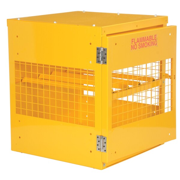 Vestil Yellow Cylinder Cabinet Horizontal 4 Cylinder Capacity Knock Down - CYL-H-4-KD