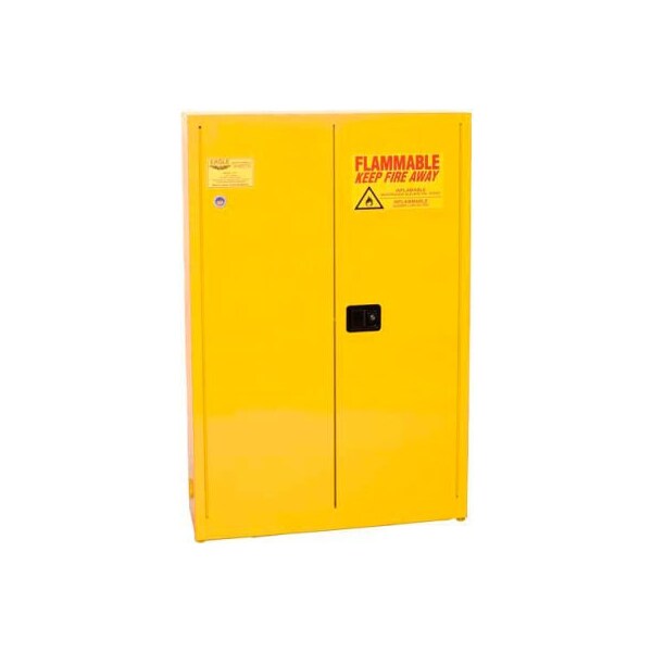 Justrite 30 gal, 5 Shelves, 18-Gauge Steel, 43 in W x 65 in H x Yellow - YPI7710X