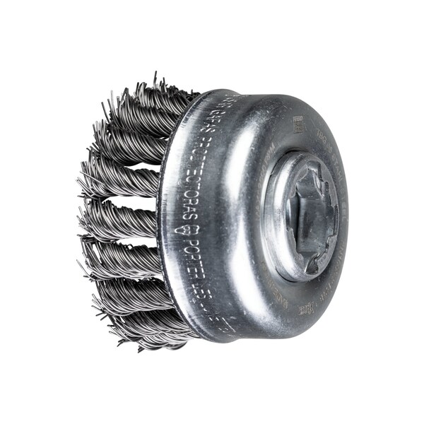 Pferd 2-3/4" OD knot cup brush - .020" carbon steel wire, X-LOCK mounting system - 80717