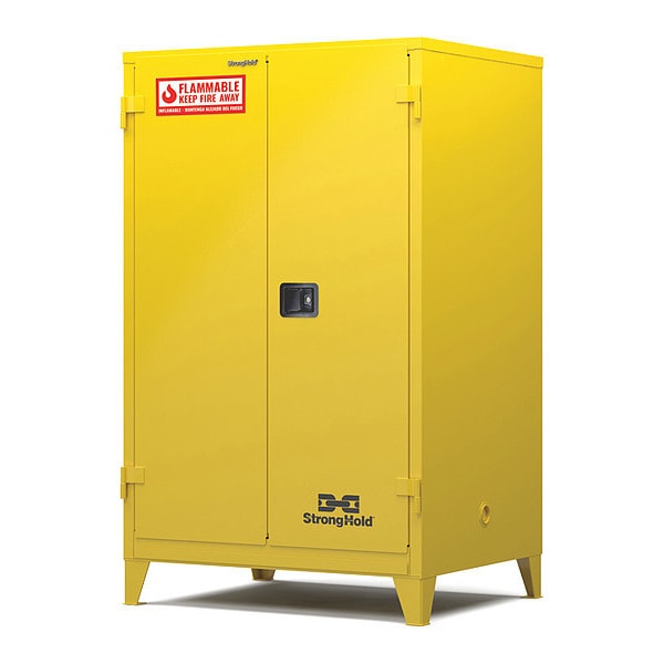 Strong Hold Flammable Safety Cabinet, Heavy, 60 gal., 60 gal, 3 Shelves, 12 ga. Steel, 58 in W x 18 in D - 60.5PSC