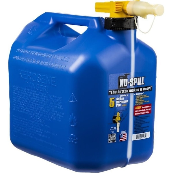 No-Spill 1456 Fuel Can, 5 gal, Plastic, Blue - 1466