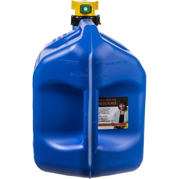 No-Spill 1456 Fuel Can, 5 gal, Plastic, Blue - 1466