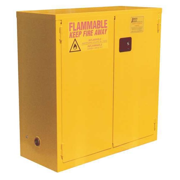 Jamco Flammables Safety Cabinet, 30 gal, 1 Shelves, Steel, 43 in W x 44 in H x 18 in D, Yellow - BS30YP