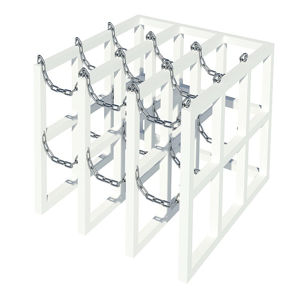 Instock Gas Cylinder Rack, 45" W, 48" D, 30" H - GRCRFM3X3