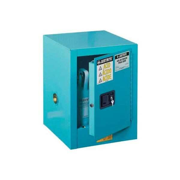 Justrite 4 gal, 1 Shelves, 18-Gauge Steel, 17 in W x 22 in H x 17 in D, Blue - 8904222